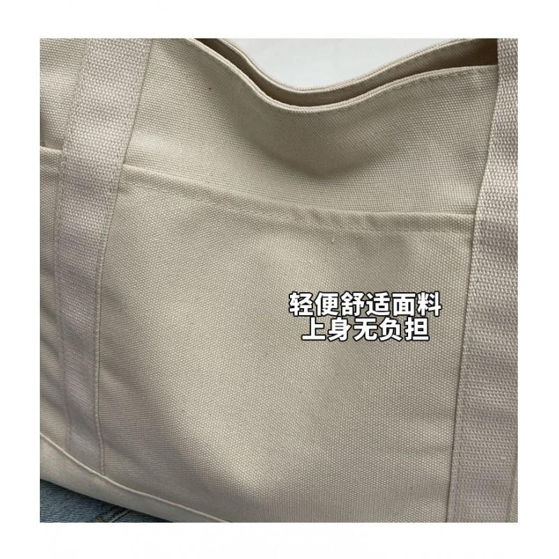 New Cross-border Canvas Large-capacity Shoulder Bag All-matching Commuter Student Class Handbag Casual Tote