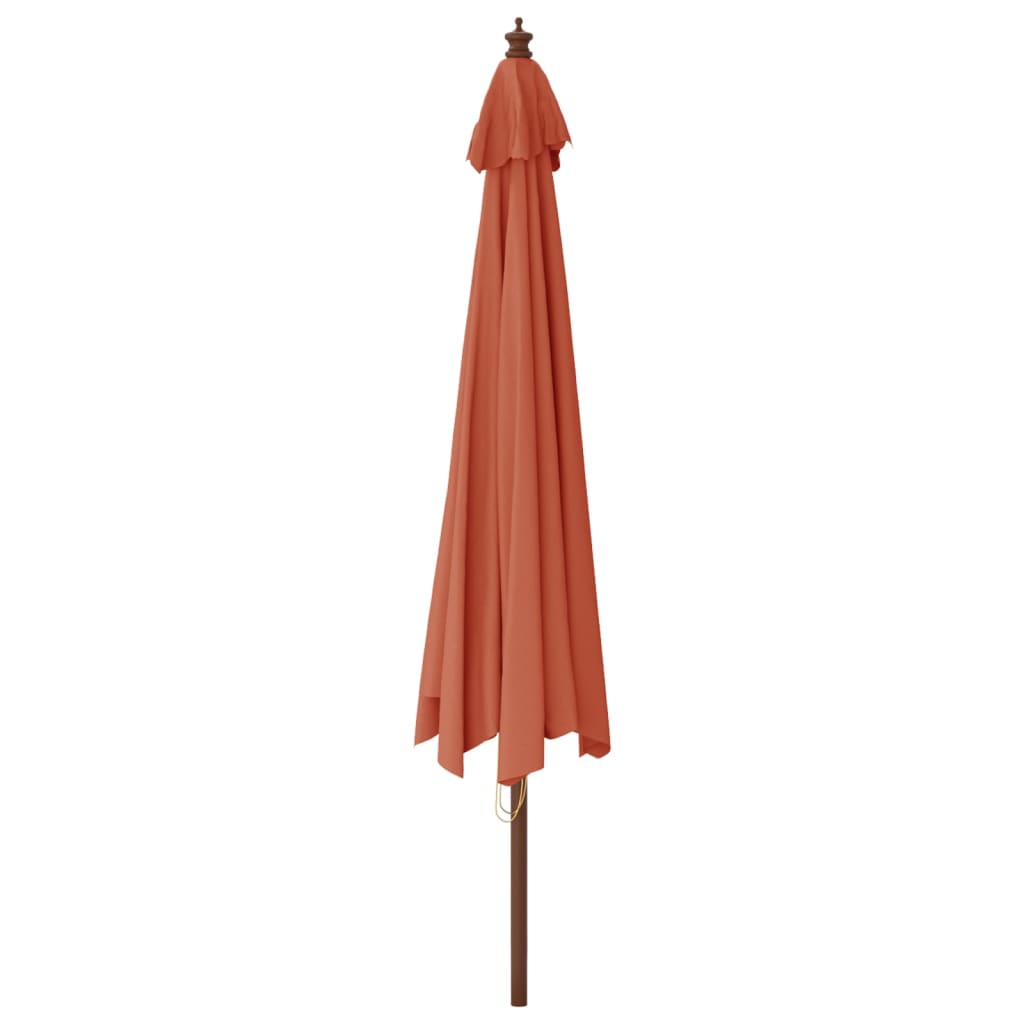 Ombrellone da Giardino su Palo di Legno, Color Terracotta, 400X273 Cm