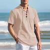 New Men'S Loose Casual Retro Coat Top Bottom Coat Cotton And Hemp Versatile Daily Classic Cardigan Beach Shirt Men'S Style