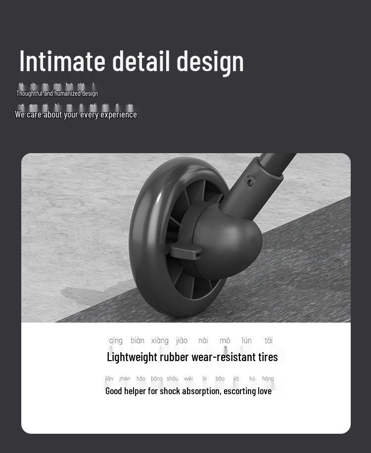 Lehký skládací pohodlný kočárek - Obousměrný čtyřkolový design pro kojence a děti