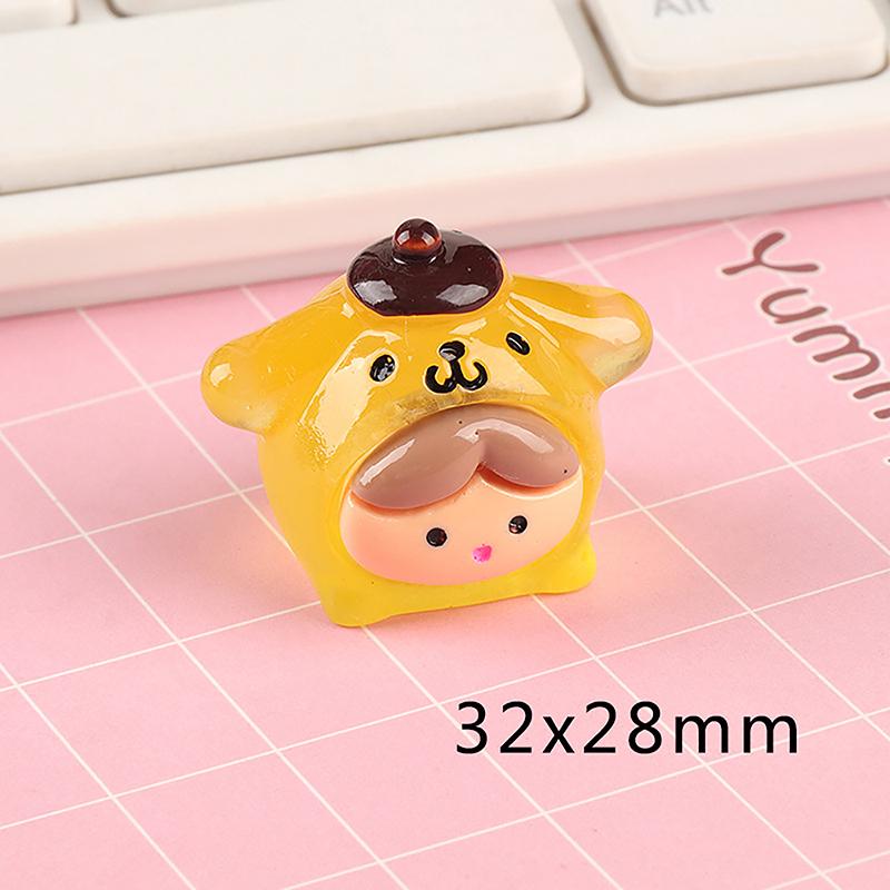 Cartoon Luminous Duck Resin Cabochon Miniature Dollhouse Accessories Diy Scrapbook Craft Christmas Decorations For Home