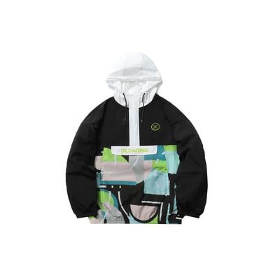 Wade Series Half-Zip Color Block Lockerer Sportlicher Hoodie Jacke Herren Jacke Schwarz AFDR205-1