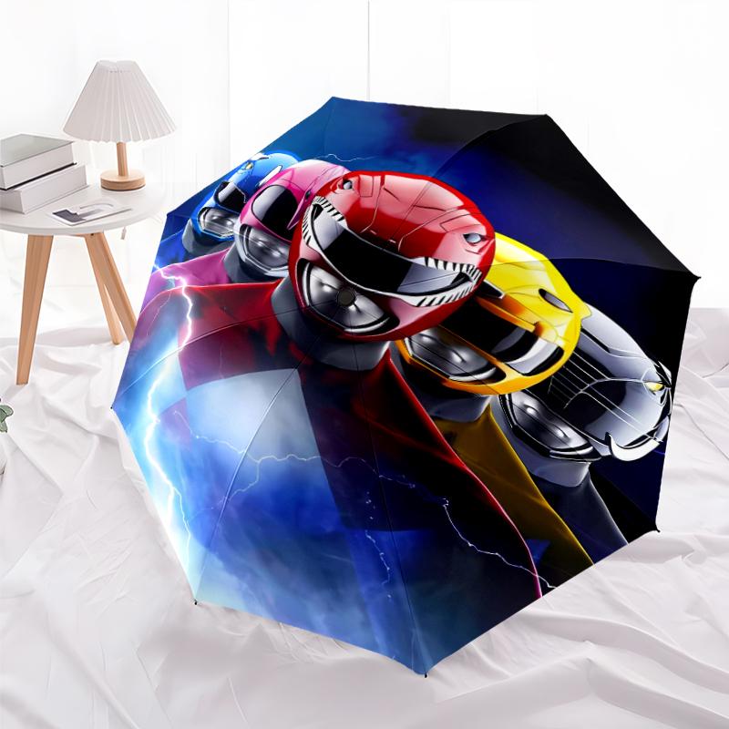 1pc Mighty Morphin Power Rangers2 Umbrella, Sun Protection, And UV Shielding. It Has Eight Sturdy Ribs for Outdoor Use And Perfect Gift