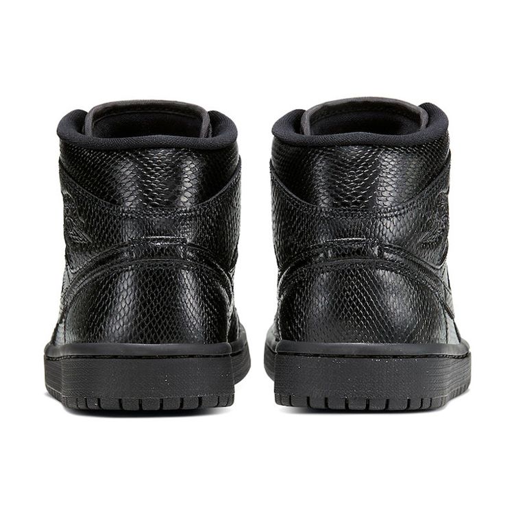 Air Jordan 1 Mid Black Snakeskin Dam Sneakers Vit BQ6472-010