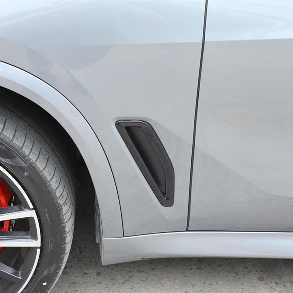 1 Pair Car Black Side Fender Air Vent Trim Cover Set For BMW X5 G05 2019-2022