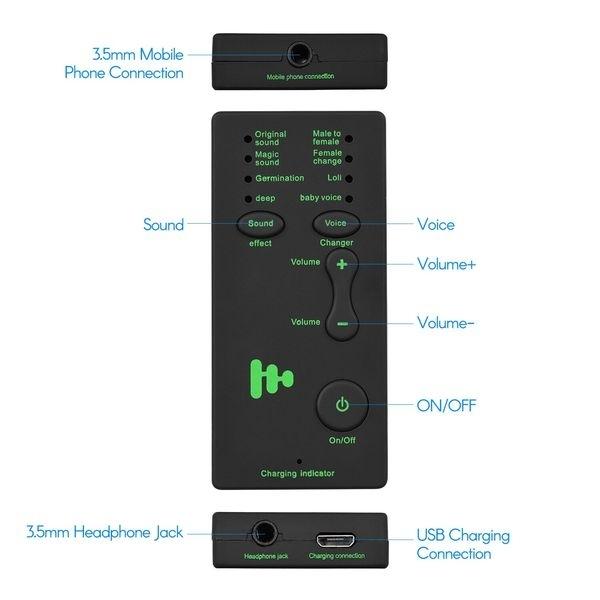 Mikrofon se měničem hlasu pro smartphone 8 různých
