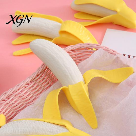 Fruit Sensory Toy Simulation Peeled Banana Squeeze Stretchy Slow Rebound Corn Fidget Portable Simulated Vegetable TPR Stress Ball