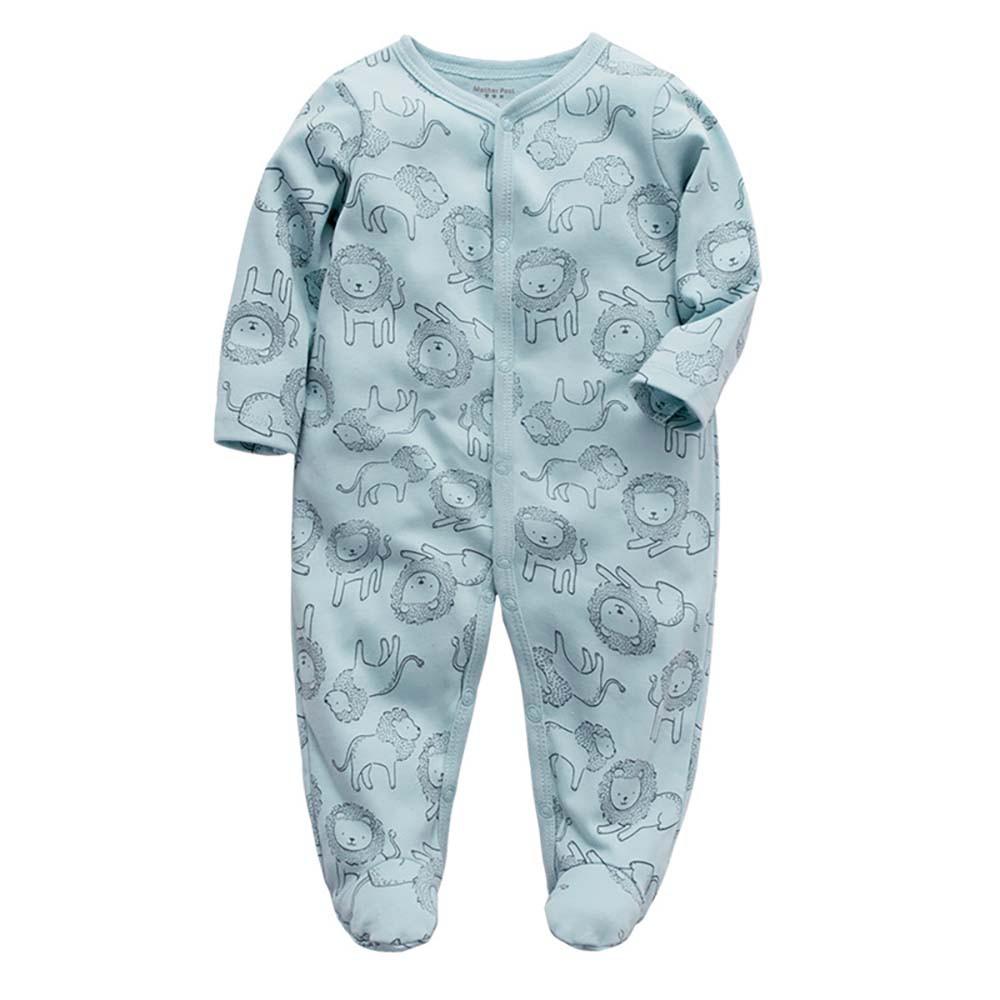 Jungen Mädchen Cartoon Gestreiften Druck Hause Strampler Pyjamas Neugeborenen Baby Kleidung