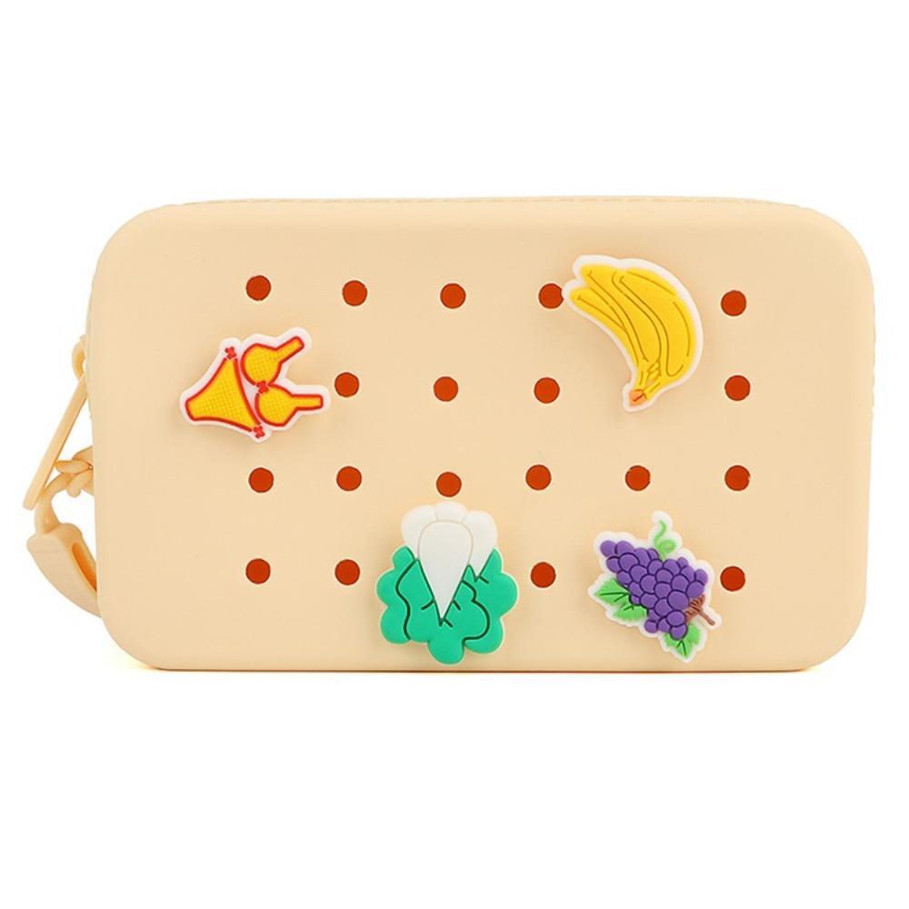 Nuevo Monedero DIY de Silicona Multiusos Portatarjetas Agujeros Cremallera Bolsa de Almacenamiento