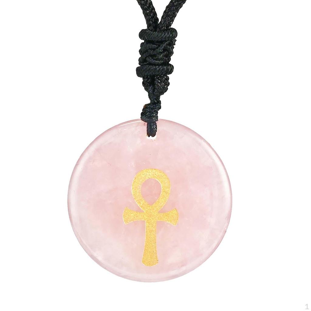 30mm Diameter Round Necklace Pendant Ancient Egyptian Ankh Cross Fashion Jewelry Talisman