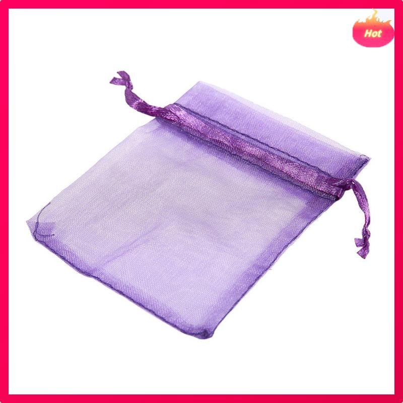 20 Pack Beautiful Dark Purple Organza Gift And Favour Bags 7Cm X 9Cm