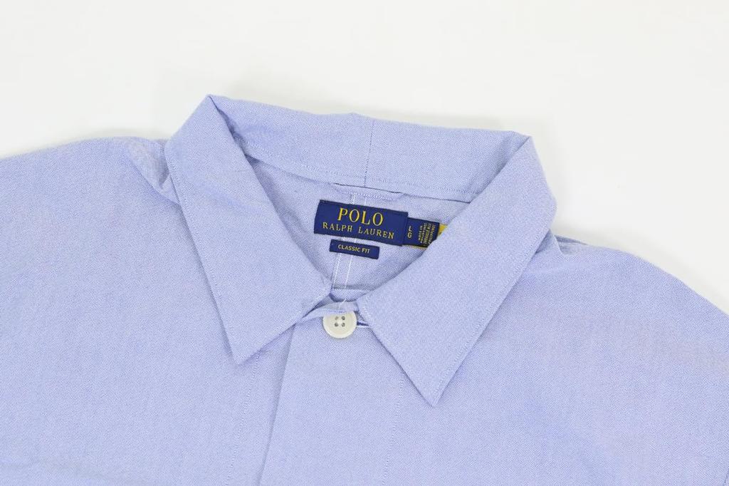 POLO RALPH LAUREN Classic Fit Cotton Oxford Coverall Shirt Size Blue Men's Jacket, L, (Product Code 01010011)