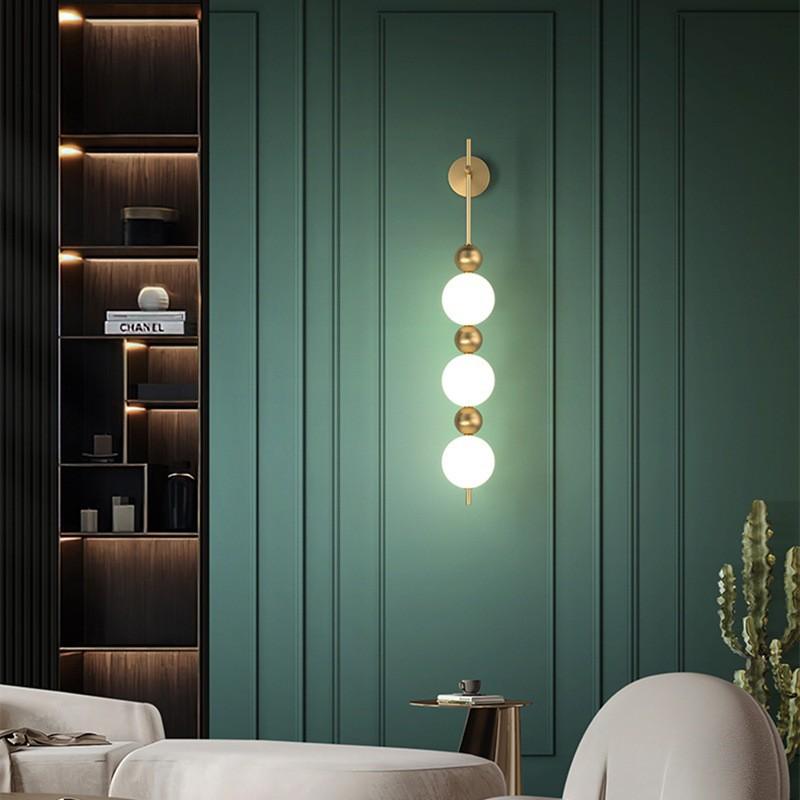 New Design LED Wall Lamp White Acrylic Ball Gold Metal Wall Lights For Bedrooom Parlor Aisle Corridor Lighting Fixtures Sconce