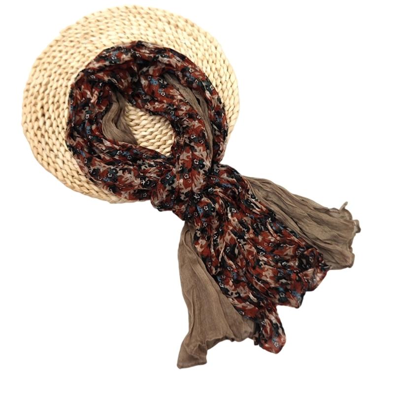 Eleganter gedrehter Plissee-Schal Polyester Mehrzweck Langer Schal für Frühling Herbst Tägliches Büro-Outfit All Matching Accessoire