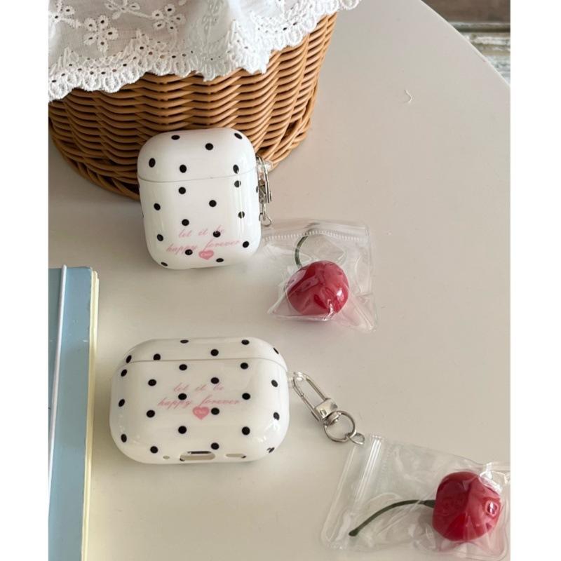 ins wind white polka dot cherry AirPods 1 generation earphone case for Apple Bluetooth headset 1st generation Pro1