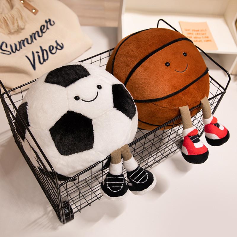 Adorable Ball-Shaped Plush Toys - Basketball, Football, Volleyball Pillow Dolls, Ideal Birthday Presents For Children