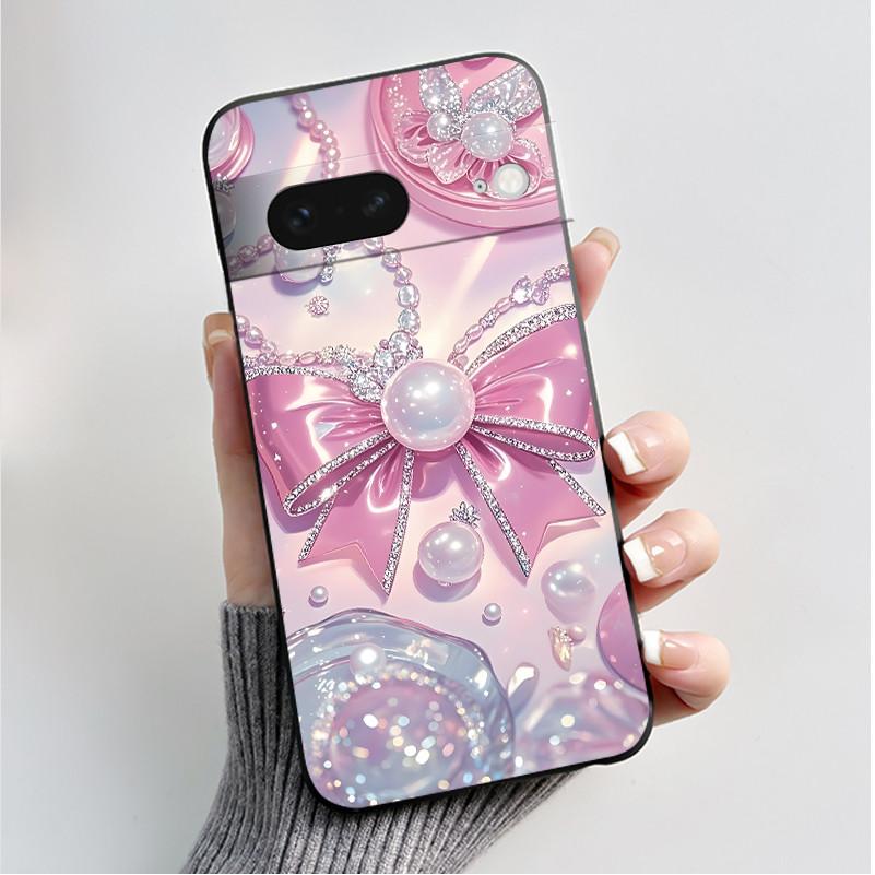 For Google Pixel 7 / Pixel 7 Pro Case Luxury Fashion Butterfly Flowers Black Soft TPU Silicone Back Cover Pixel7 7Pro Phone Case