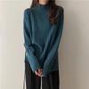Pull à col roulé style décontracté Automne Hiver Design-orienté Lâche Épaissi Tricot Rouge Top de niche Vêtements pour femmes