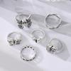 Herzschmuck Totenkopf Ring Gesicht 6er Set