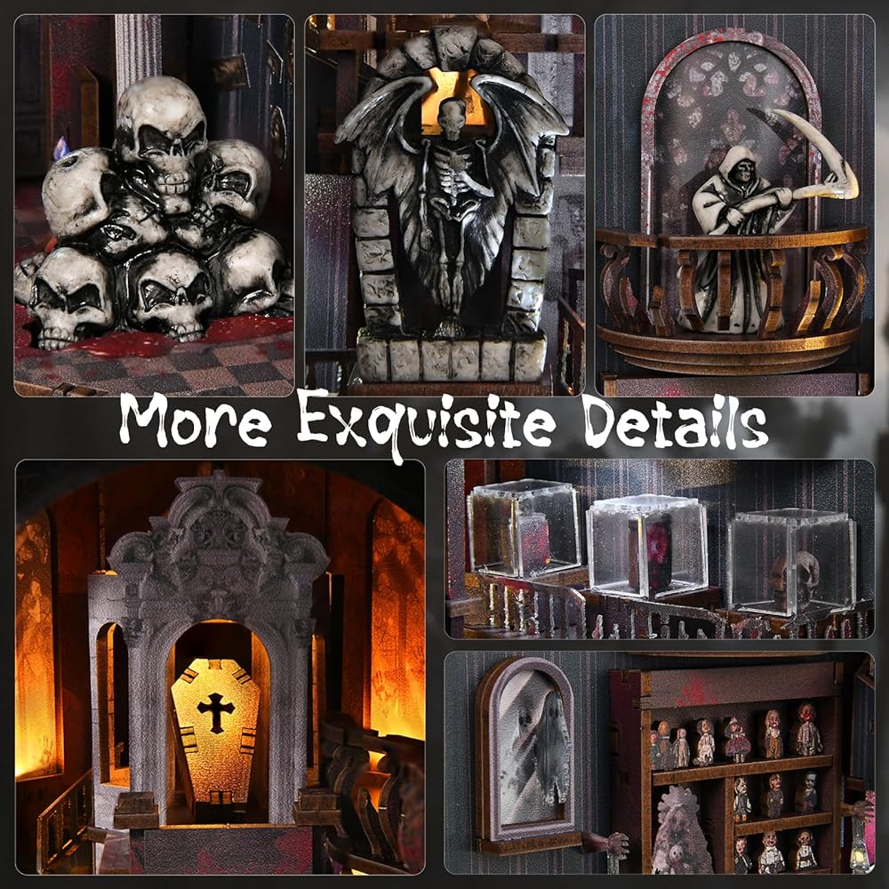 MiniCity DIY Book Nook Kit with LED Light - Miniature Dollhouse for Beginners and Teens - Home Decor and Art Collection