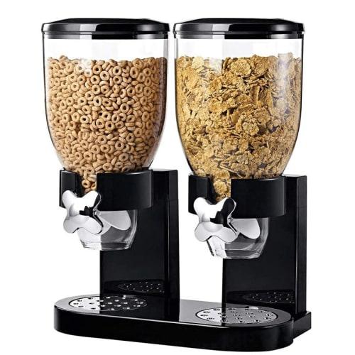 GHDVOP Cereal Dispenser, Large Capacity 2L, Dual-Row, Stylish Dry Food Dispenser for Kitchen Countertops, Keeps Food Fresh, Storage Unit for Rice, Cer