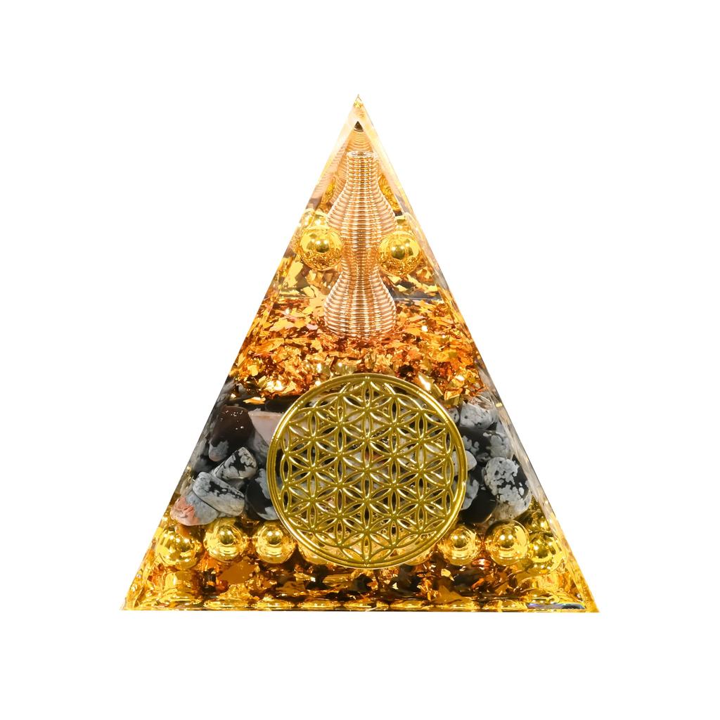 Orgonite Crystal Orgone Pyramid Tower Energy Nature Reiki Healing Chakra 6cm X 6cm (30)