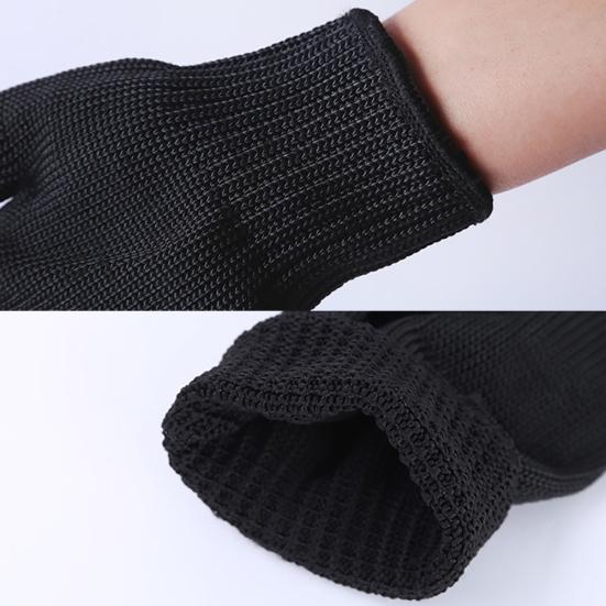 1 Paar Edelstahl-Drahtgeflecht Anti-Schnittfestigkeit Sicherheitsschutzhandschuhe