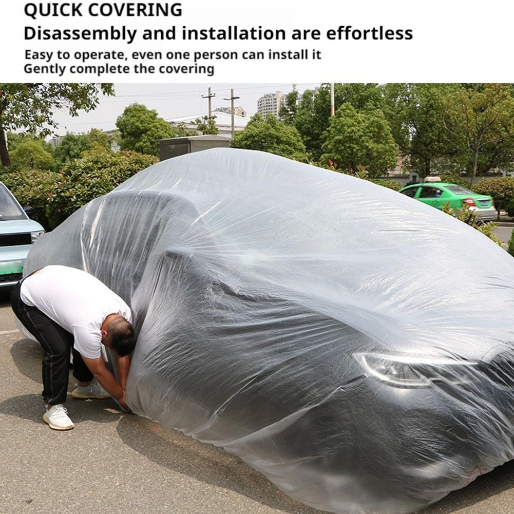 Disposable Car Clothing Cover Dustproof Rainproof Car Film Cover PE Car Full Scratch-Proof Prot X0K0