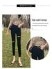 2024 Summer Black High Waist Ripped Skinny Jeans for Women