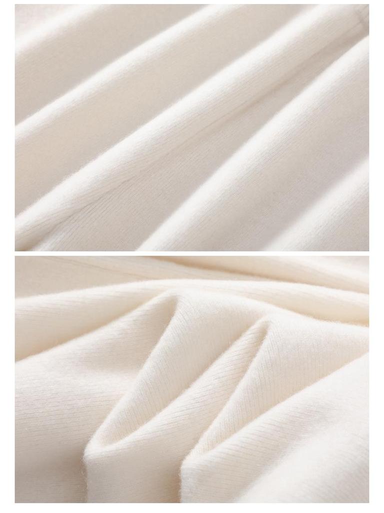 Women's High-Waist Wool Wide-Leg Pants: Autumn/Winter, Thick & Warm, Casual, Long, Knitted, Straight-Leg.