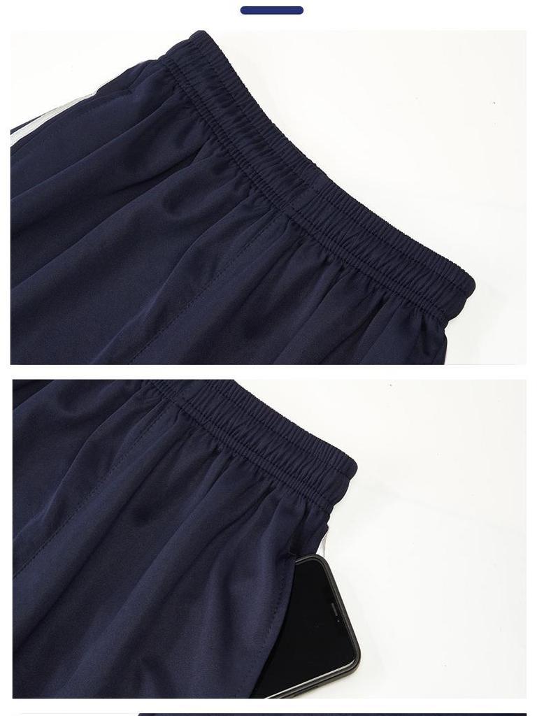 Unisex Dark Blue School Pants with Reflective Stripe – Light, Loose, and Straight Leg for Spring and Autumn