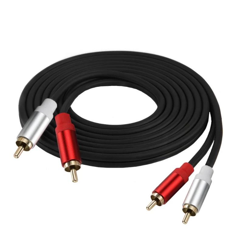 Metal Shell Gold Plated Double RCA Male To 2 Two RCA Male Female Audio Video Cable Line Twin RCA Male Video Audio Cord Wire LineGood Product