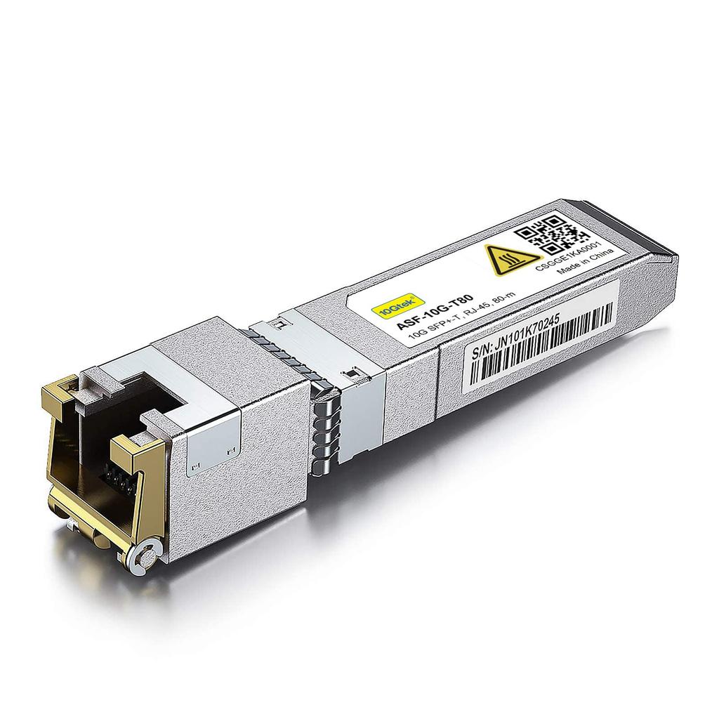 10Gtek 10GBase-T SFP+ Module, 10G-T Low Heat Type Optical Module, 10G Copper, RJ-45 SFP+ CAT.6a, 80m, Optical Transceiver, Cisco SFP-10G-T-S, Meraki,