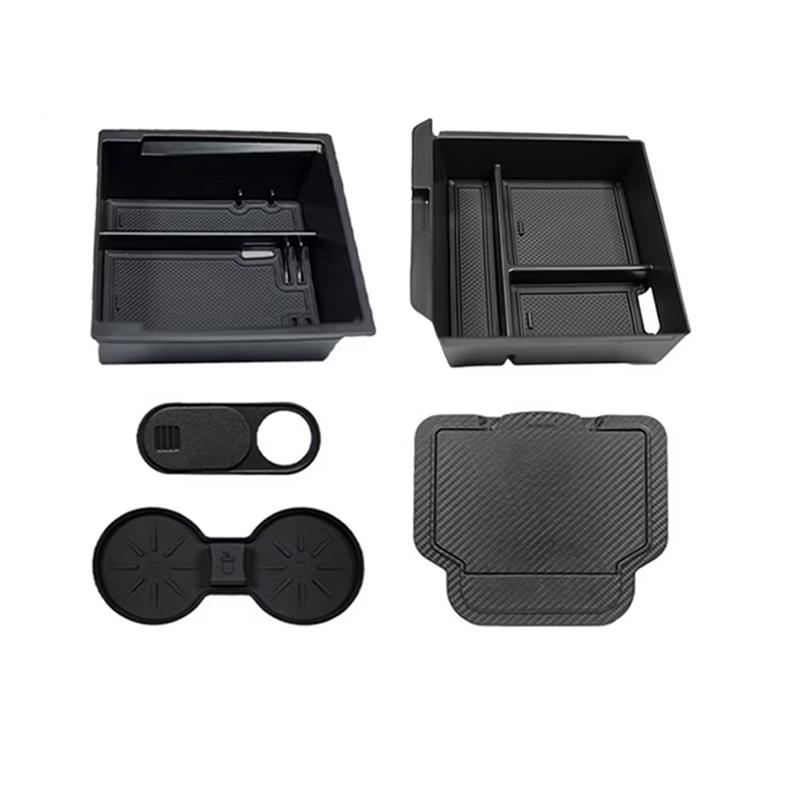 For Tesla Model Y Juniper 2026 Storage Box Model 3 2025 Highland Center Console Armrest Storage Tray Cover Tidying Accessories