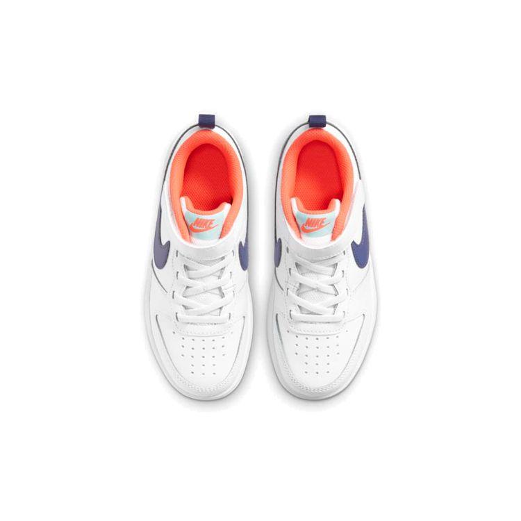 Nike Court Borough Low 2 PS White Dark Purple Dust Kids Sneakers Copa Bright-Mango BQ5451-112