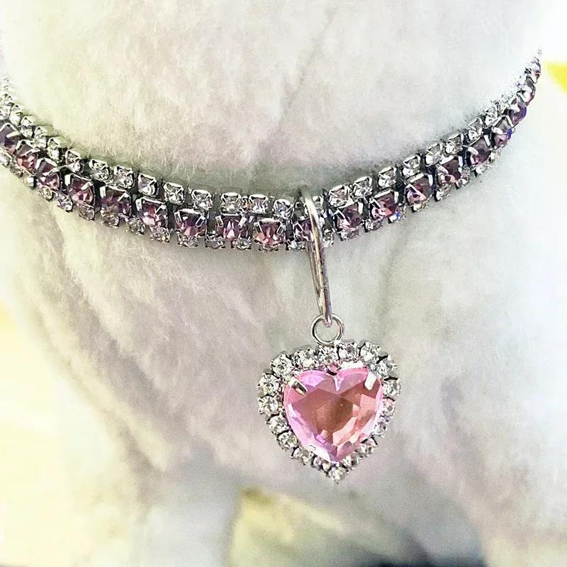 Cat Rhinestone Diamante Collar Necklace for Kitten Luxury Crystal Pets Decoration Necklaces Bling Pet Accessories for Cats Dogs
