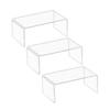 3Pcs Acrylic Shoe Display Shelves Clear Storage Rack Organizer for Makeup Cosmetics Lipstick Foundation Blush Eye Shadow Display