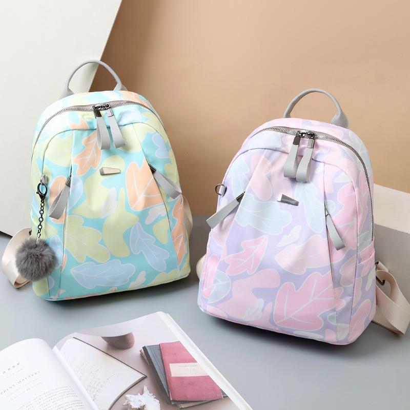 New Oxford cloth women's backpack simple printing large-capacity commuter bag casual anti-splashing light travel bag
