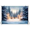 Mocsicka Weihnachtshintergrund Winter Schnee Baum Dekoration Frohes Neues Jahr Party Kind Kinder Porträt Foto Hintergrund Geburtstagsbanner