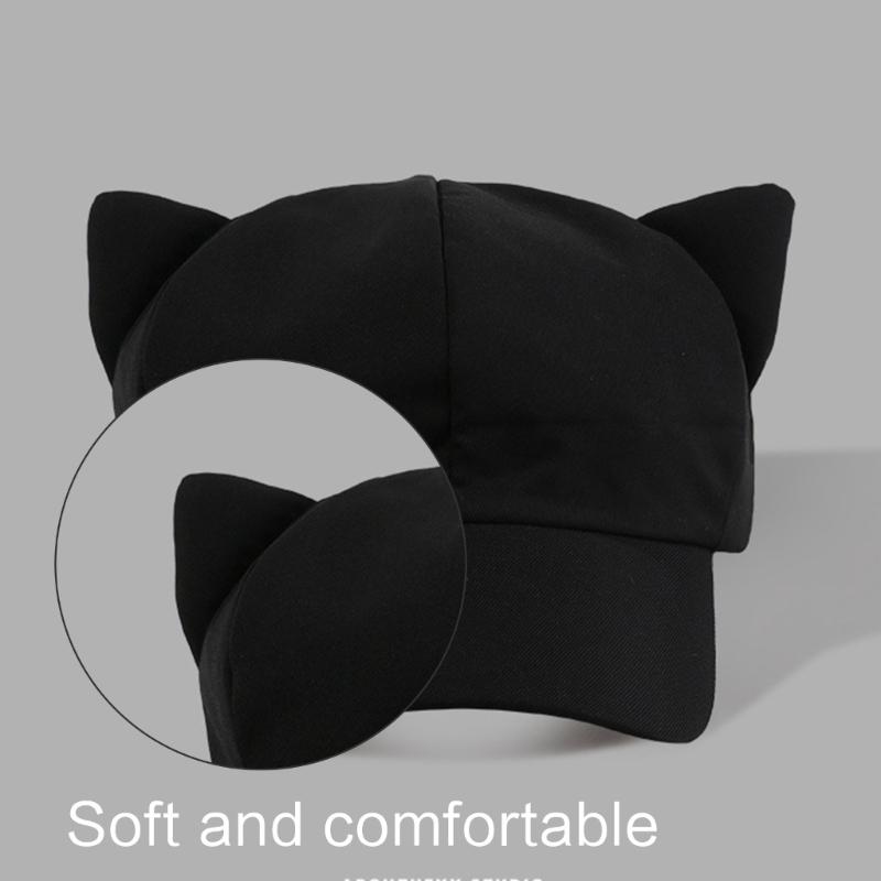 Harajuku Girl Cats Ear Baseball Hat Octagonal Hat Eye Catching Travel Gathering Visor Hat for Cycling Hiking Visor Hat