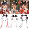 Braid Hair Chinese New Year Headwear Tassel Red Bow Hairband Simple Children Wig Headband  Children