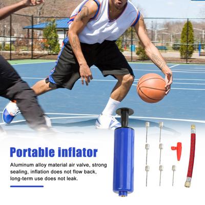 Portable Ball Hand Pump Kit Sports Ball Air Inflator with 7 Needles 1 Nozzle And Extension Hose for Balloon Basketball Football Yoga Balls