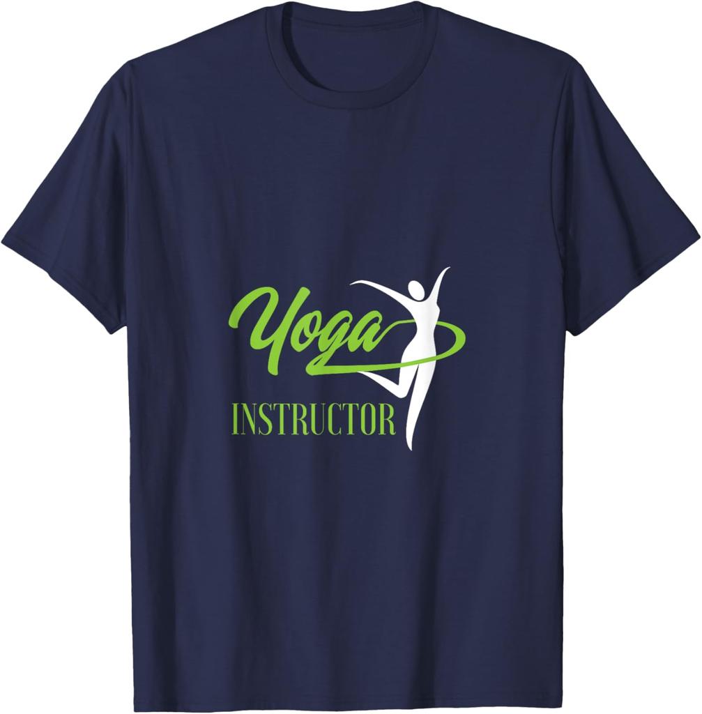 Yoga Instructor Silhouette Graphic TShirt Breathable Cotton Casual Short Sleeve Tee for Yoga Teacher