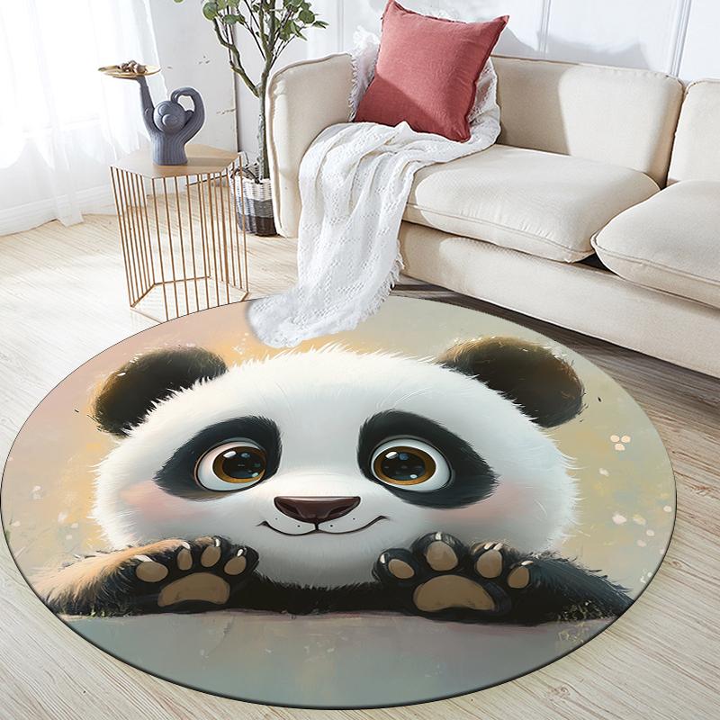 Panda close-up pattern round rug,Carpet Rug for Living Room Bedroom  Playroom ,Non-slip Floor Mat,Holiday Gifts and Birthday Gifts.