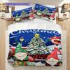 1PC Christmas theme pattern Bedding Quilt Set Quilt Cover Pillowcase Home Decoration Birthday Gift (1 * duvet cover + 2 * pillowcase, without core)