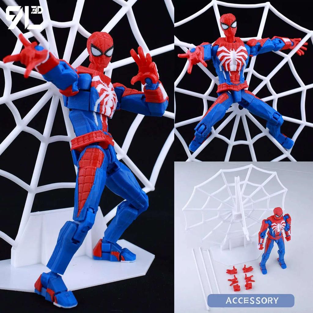 9L3D Printed Lucky Dummy 13 Spider-Man 3D Printed Action Figure, Multi-Jointed Poseable Anime Model, Collectible Gift for Fans