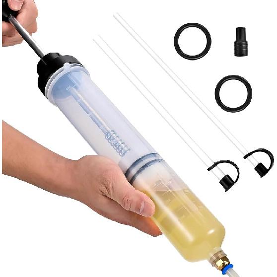 SOWKIPE 200CC Automotive Fluid Extractor Pump, Premium Manual Extraction & Fill Pump With 2 Hoses, Oil Syringe With Powerful Suction, Fluid Oil