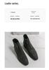 British Style Men's Mid-High Leather Brogue Business Casual Ankle Boots, Fashion Retro Dr. Martens