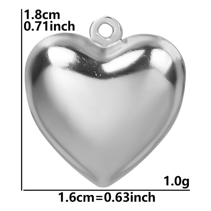 10pcs/Lot Stainless Steel Heart Pendants For Jewelry Making Supplies Various Size Metal Love Charm DIY Keychain Bracelet Finding