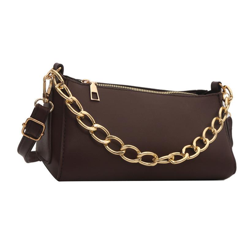 Urban Minimalist Style Pure Color Chain Small Square Shoulder Bag